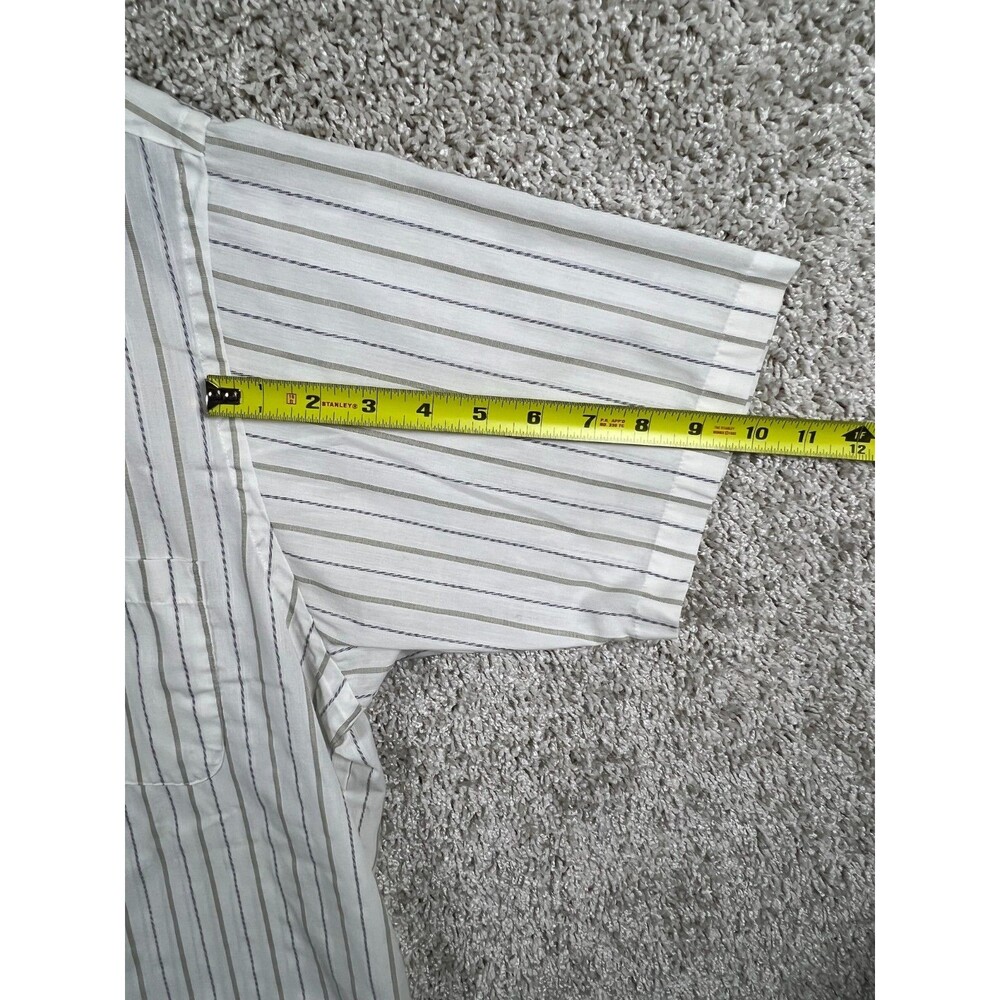 Editions by Van Heusen Shirt Mens Multicolor Striped Short Sleeve size 16 - Picture 3 of 7